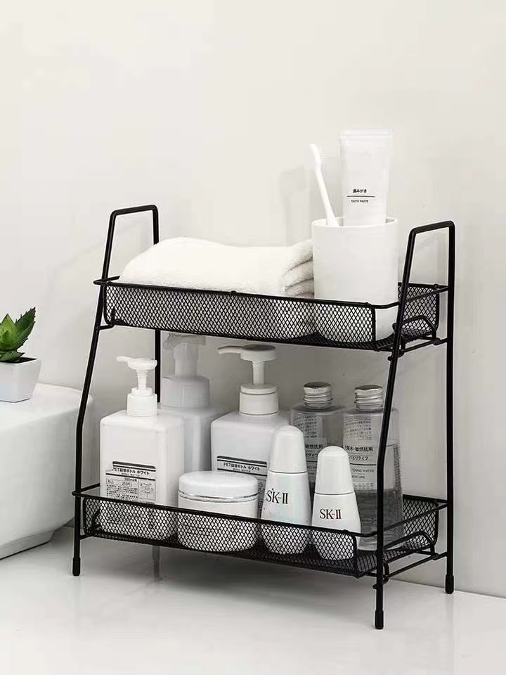Disassemble and assemble the two-layer storage rack