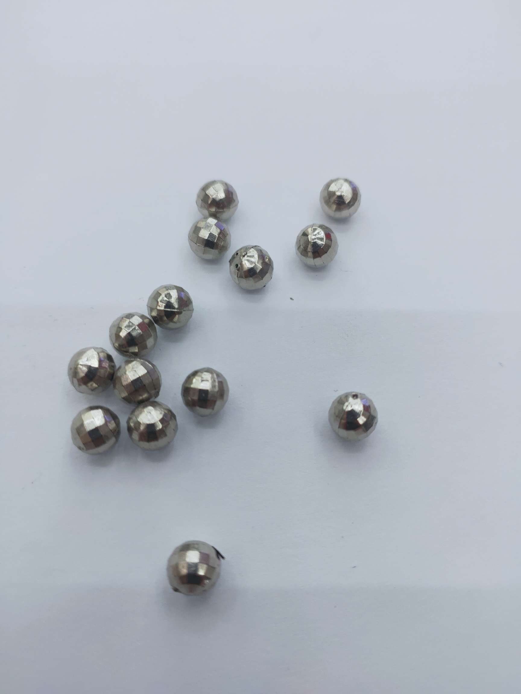 6MM 地球面白K 矿银色无孔珠