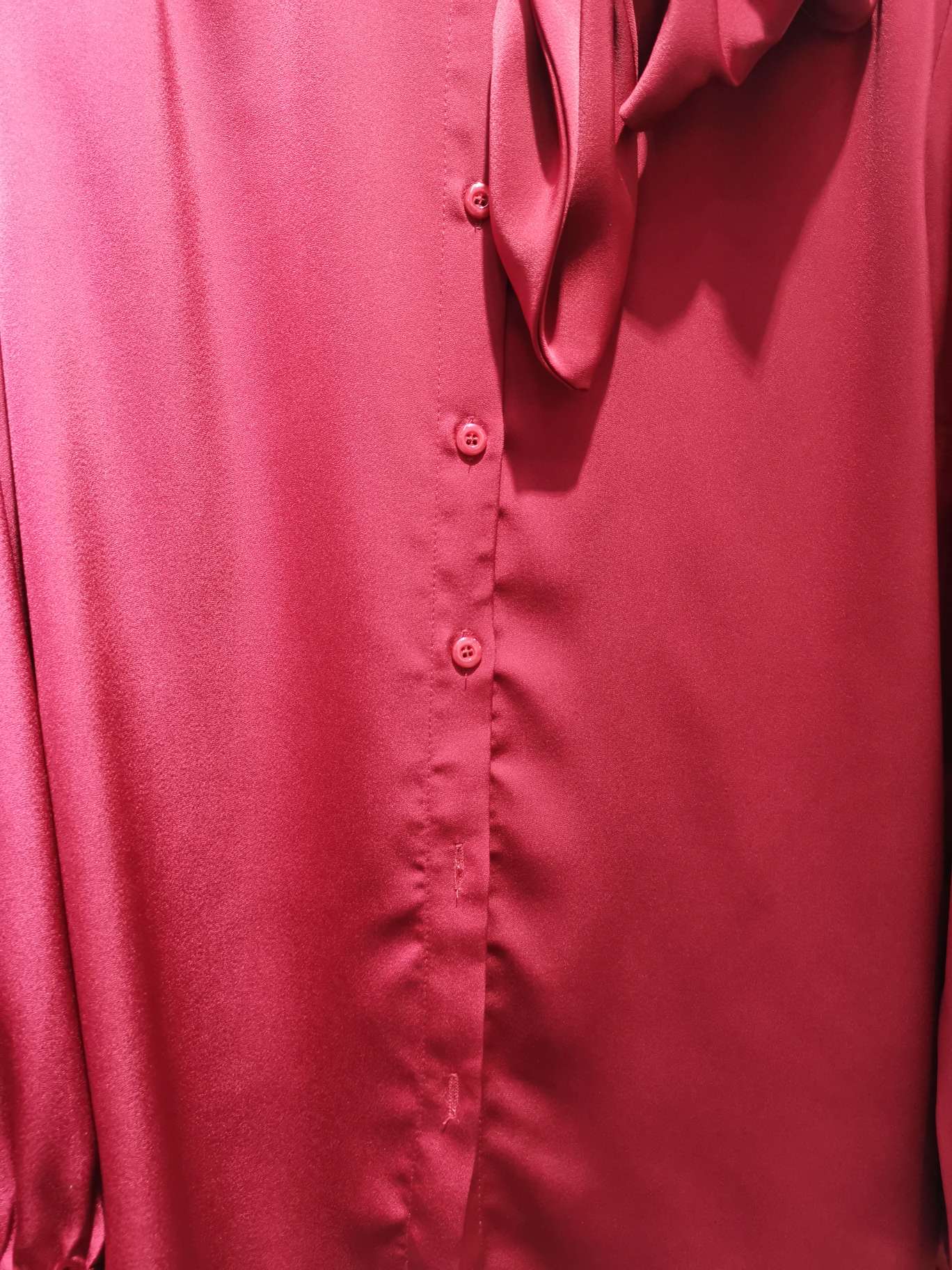 Bow single-breasted women's top details Picture