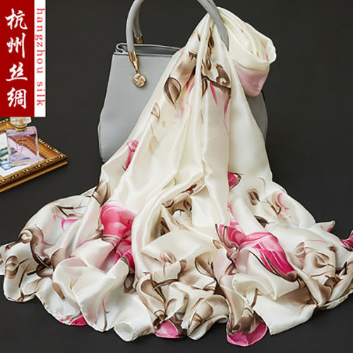 2020 New Silk Scarf Female Korean Version Long Hangzhou Silk Winter Shawl Scarf Scarf Scarf Thin Scarf Item Picture