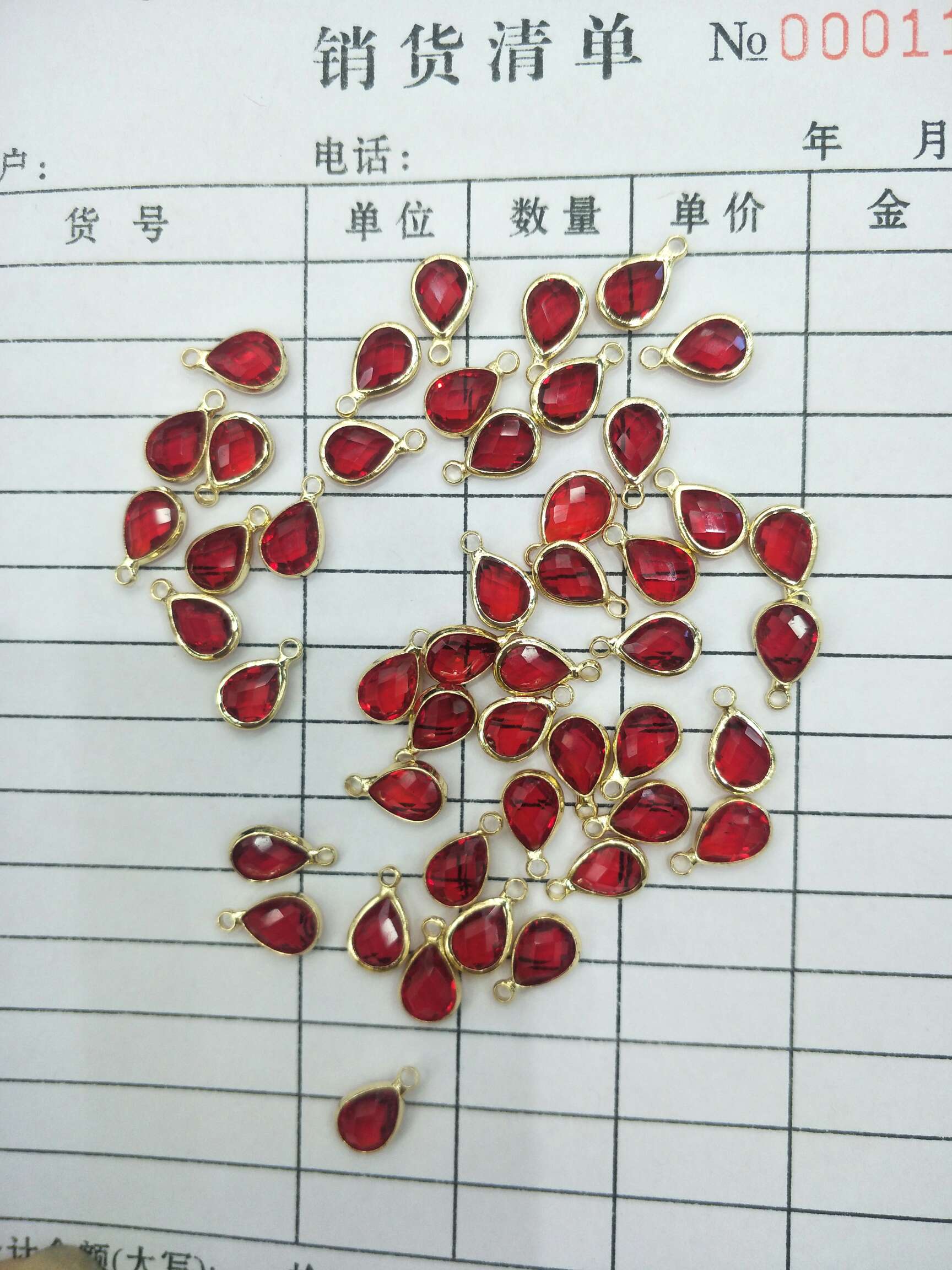 6*8 small water drop welding copper cladding, color - preserving gold plating accessories