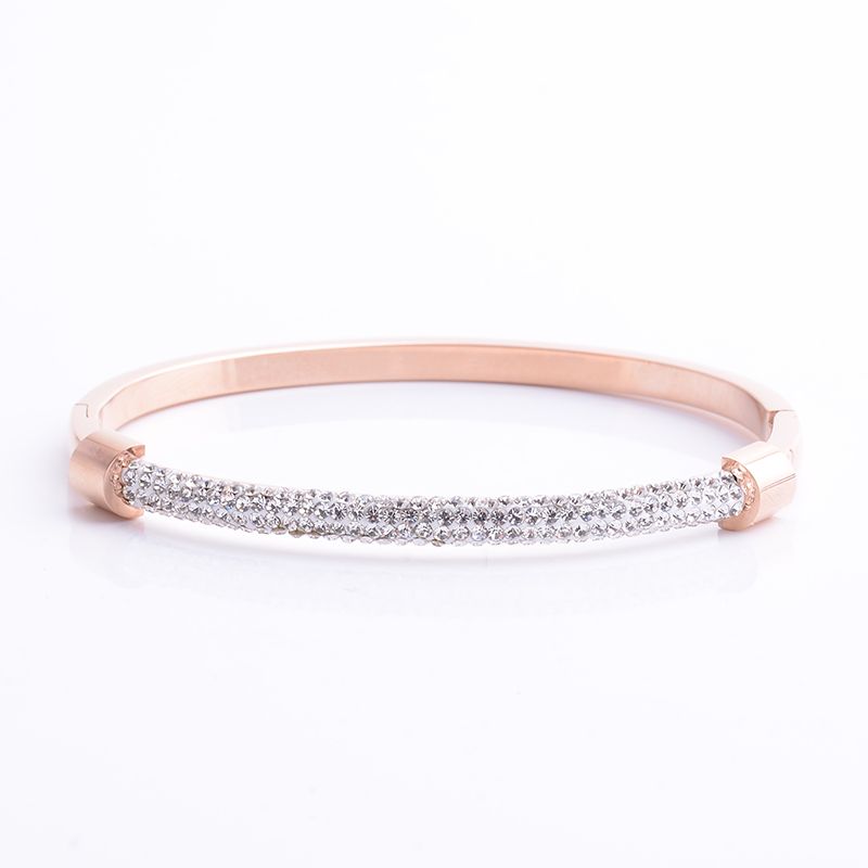 Individual style mud drill bangle bracelet titanium steel rose gold bracelet colorfast female