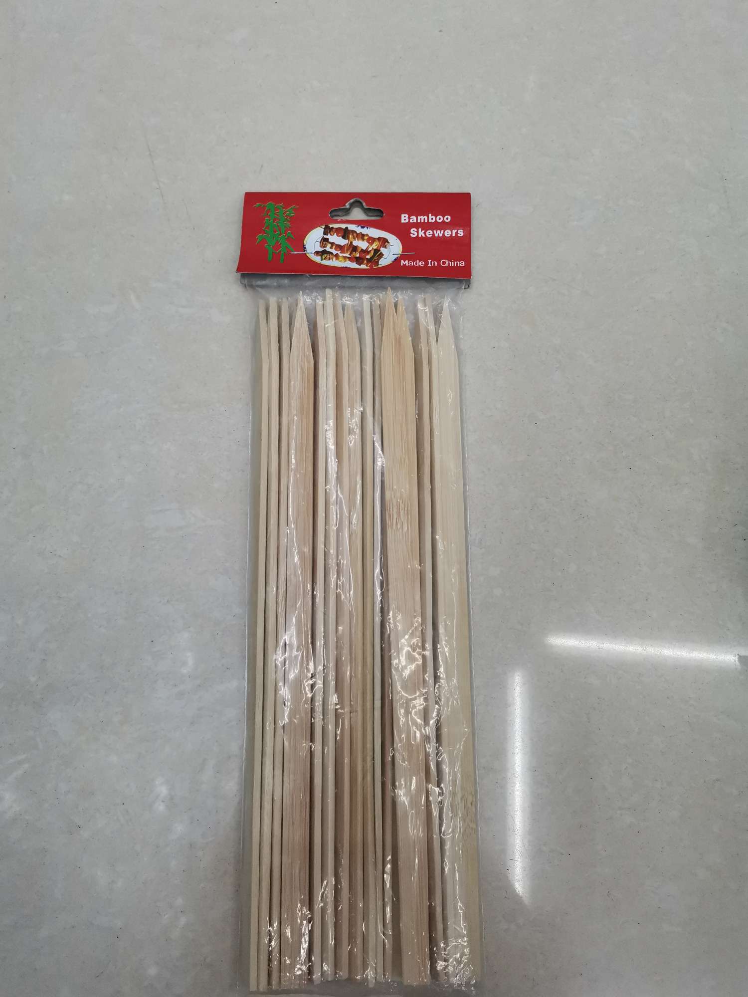 扁35CM红卡包装：烧烤竹签