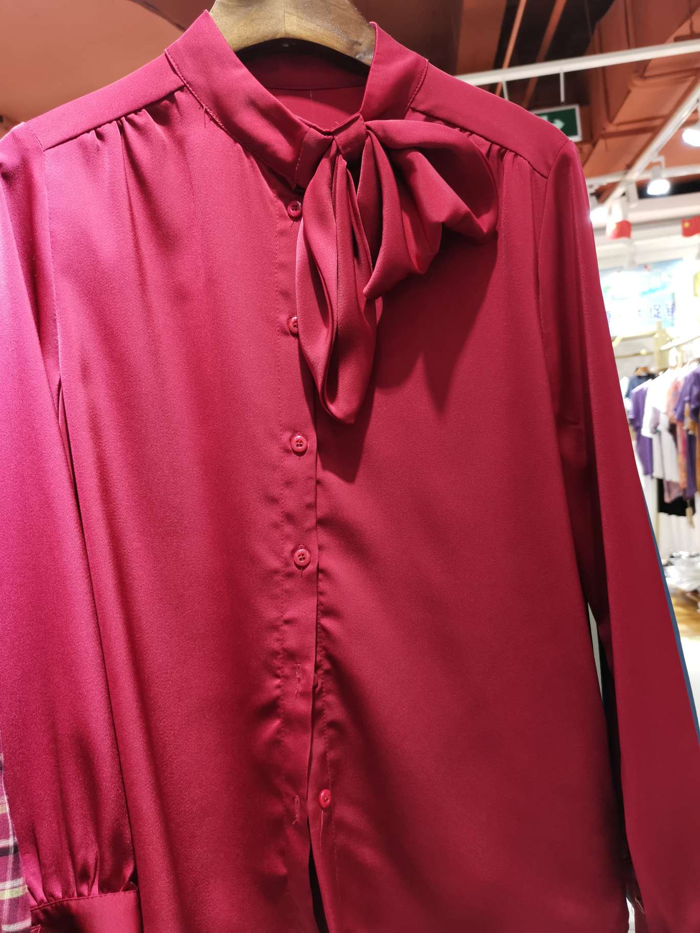 Bow single-breasted women's top