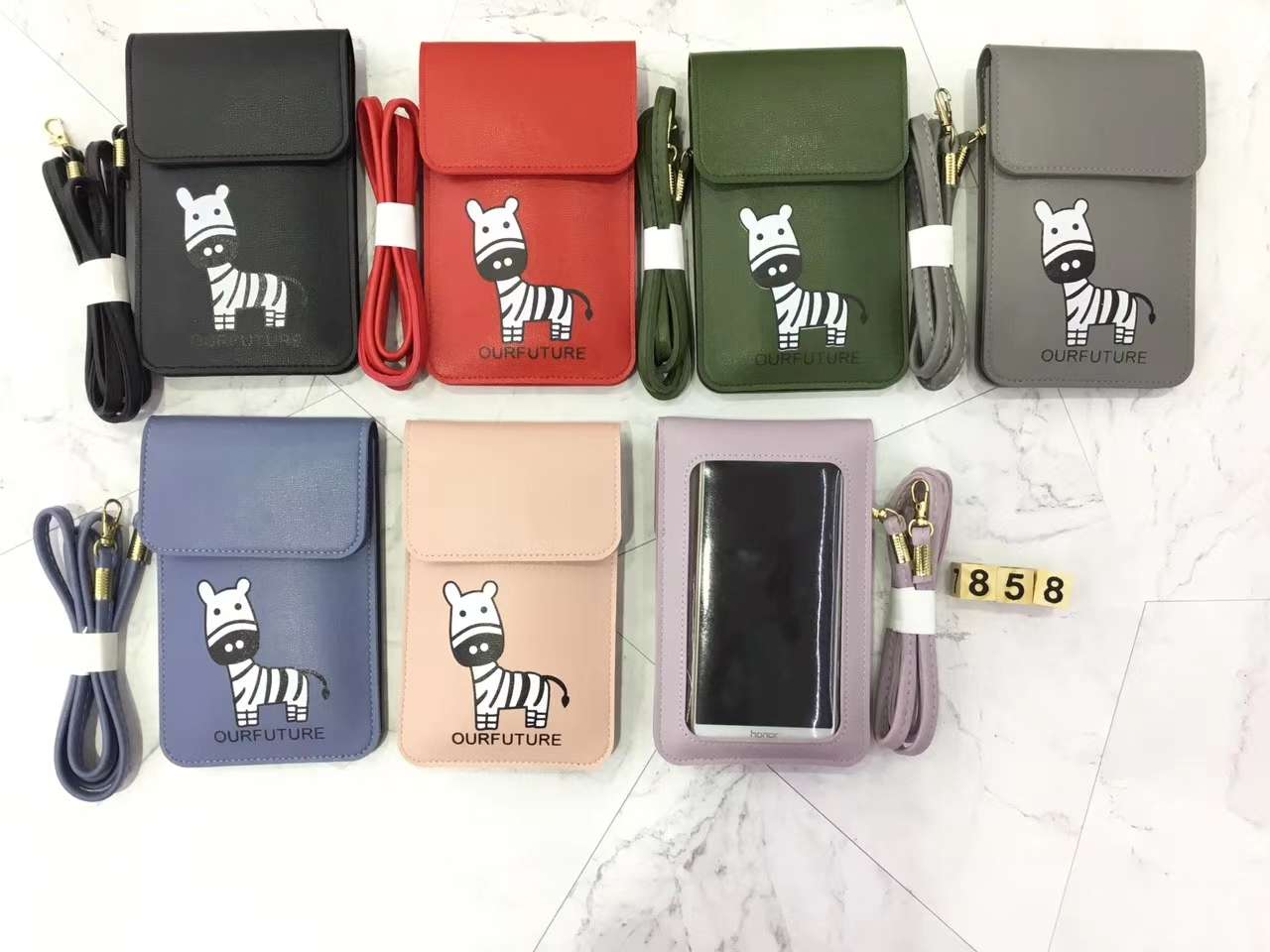 Mobile phone bag with long shoulder strap, touch screen version