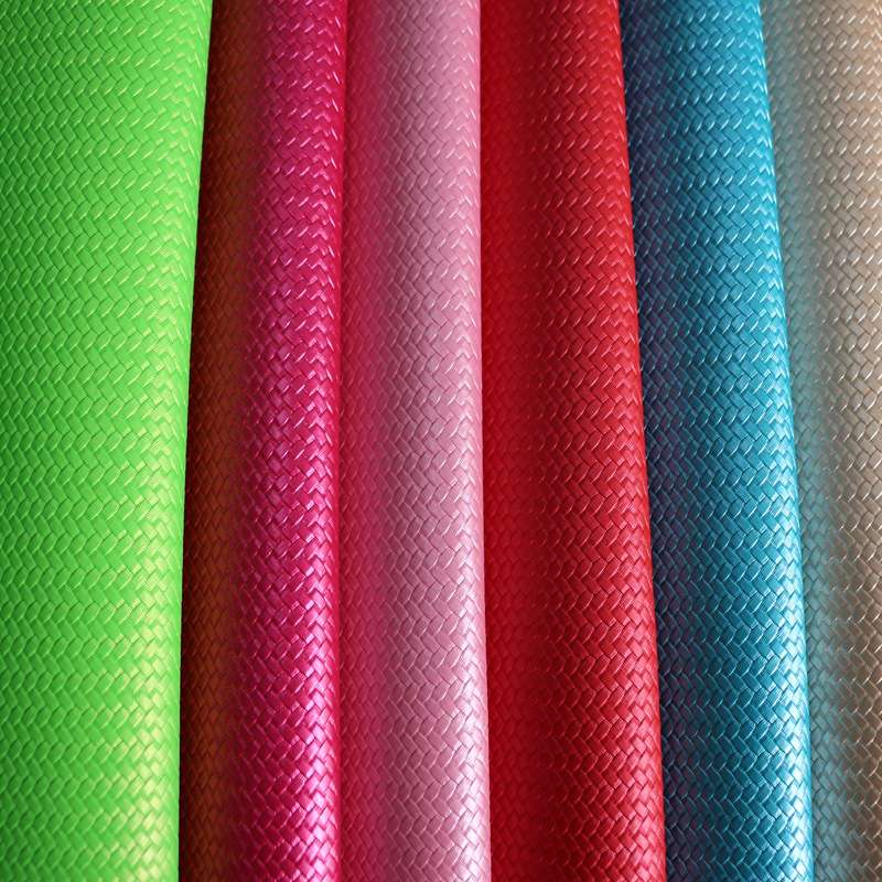 Pearlescent woven texture PU leather, straw mat texture artificial leather fabric, bags, furniture, electronic products, cosmetic boxes, packaging boxes Application Scenario