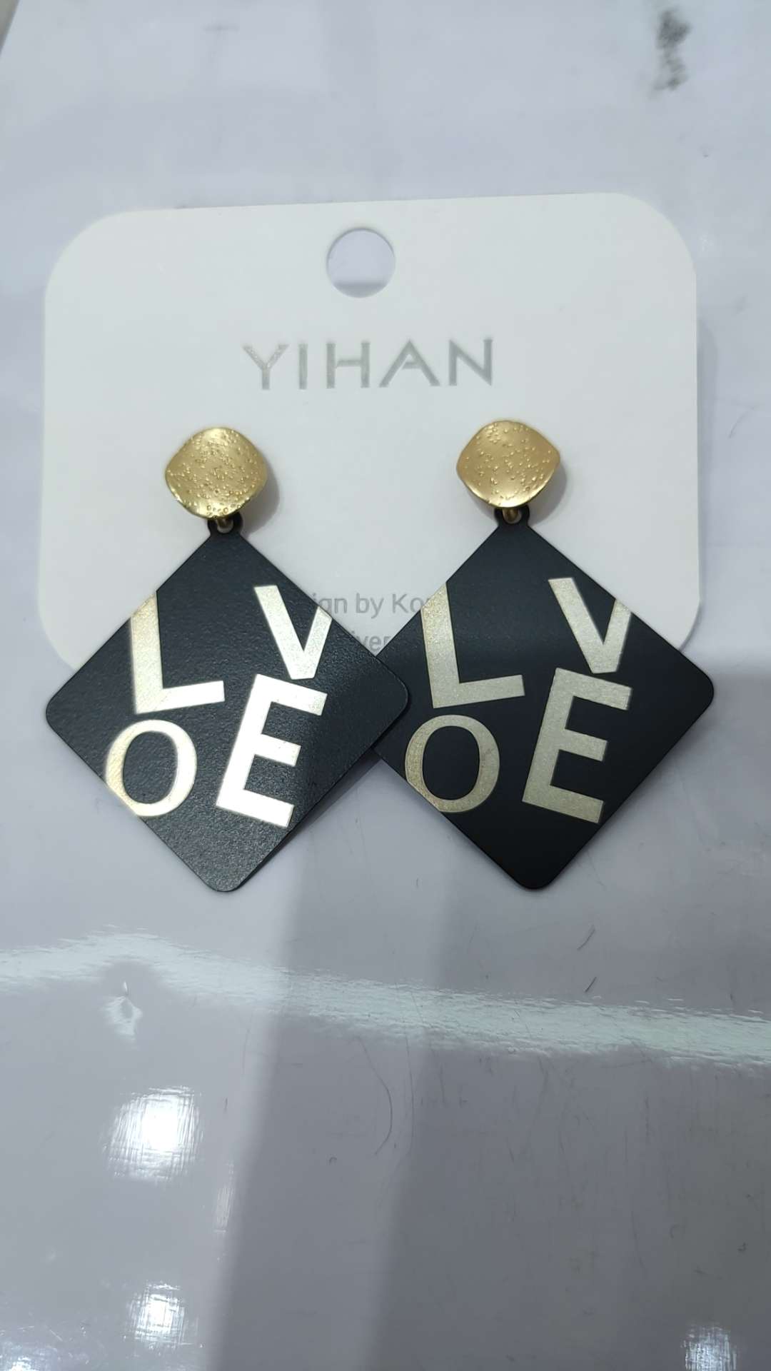 Square Letter Earrings Fashion Generous Personality All Summer Burst Fei Pyrene Jewelry New Products