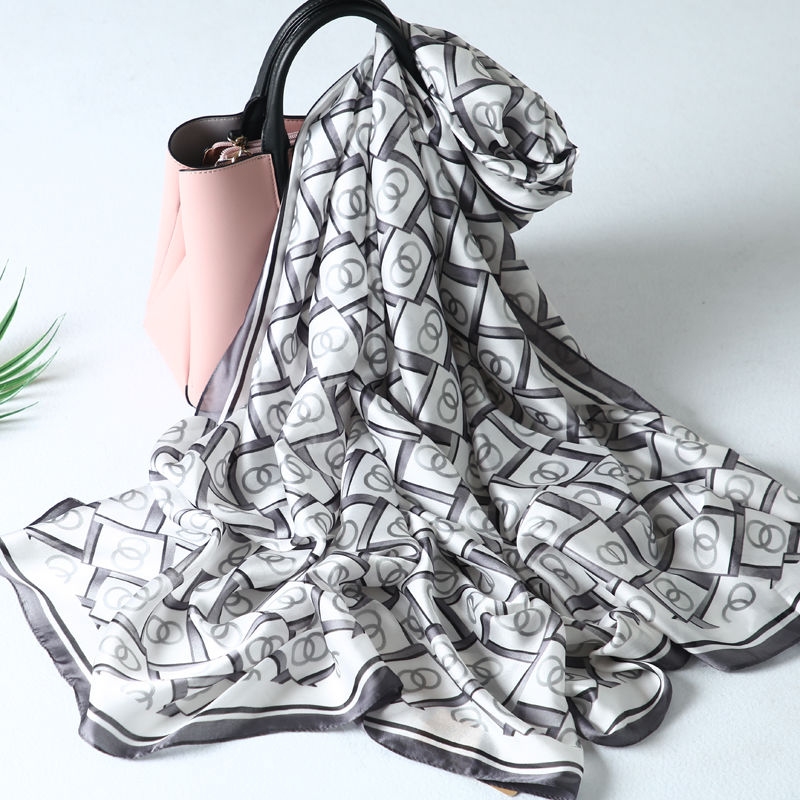 2020 New 90*180 Silk Scarf Female Korean Version Long Hangzhou Silk Winter Shawl Thin Silk Scarf undefined
