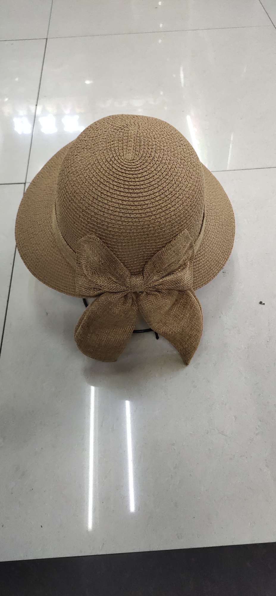 Korean summer wide-brimmed, fresh bow straw hat for outings, sun protection and shade hat, casual and versatile beach hat, trendy girls