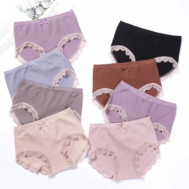 女士撞色时尚花边内裤