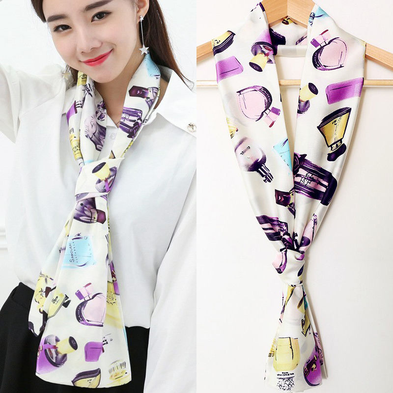 Small Silk Scarf Summer Neck Thin Sunscreen Thin Narrow Small Strip To Suit Women Korean All Decorative Scarf Scarf Scarf Application Scenario