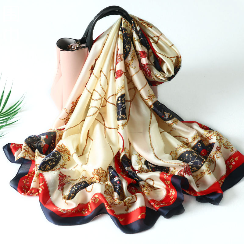 2020 New Silk Scarf Female Korean Version Long Hangzhou Silk Winter Shawl Silk Scarf Thin Silk Scarf Item Picture