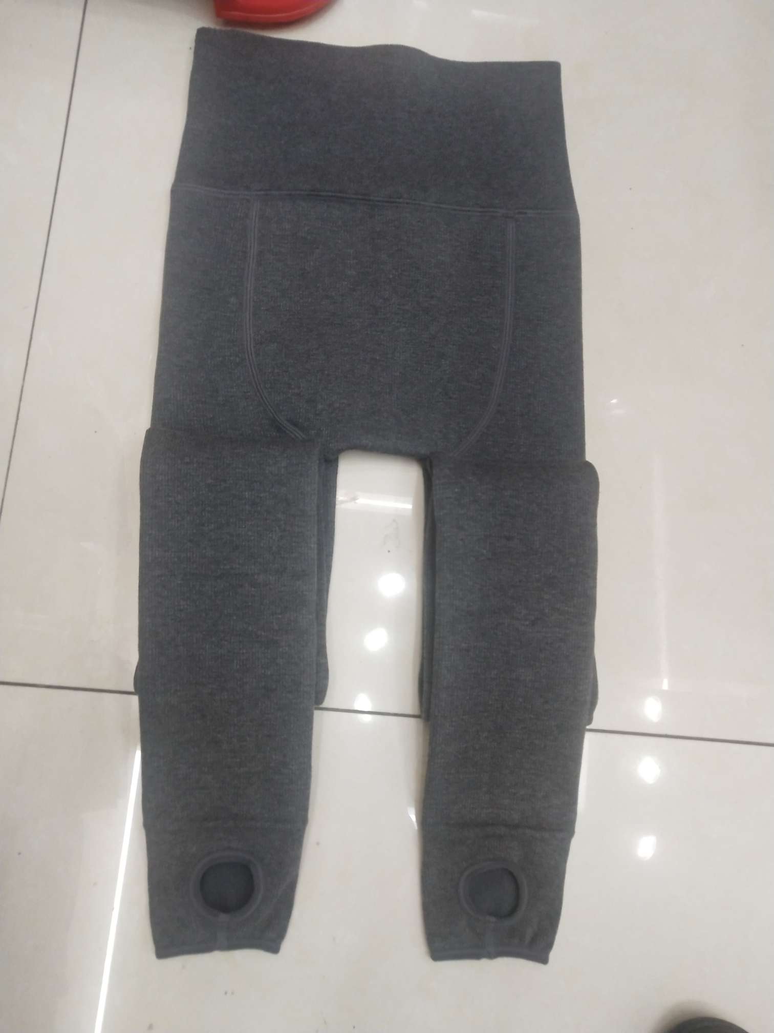 棉竖条羊绒女裤