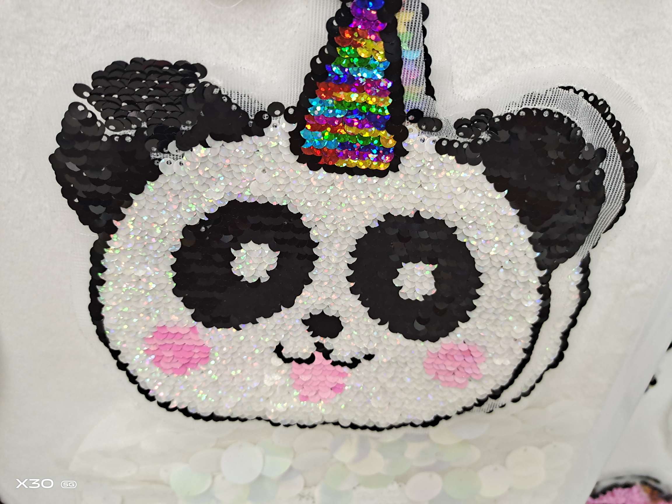 Sequin Panda details Picture