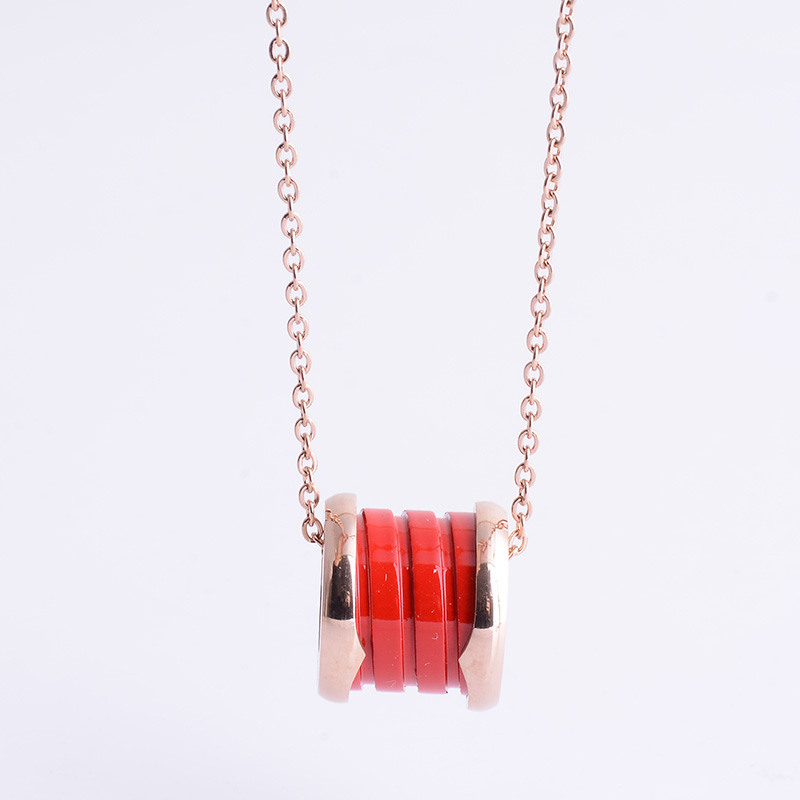Ceramic necklaces made of titanium steel rose gold clavicle chain fastening women thumbnail