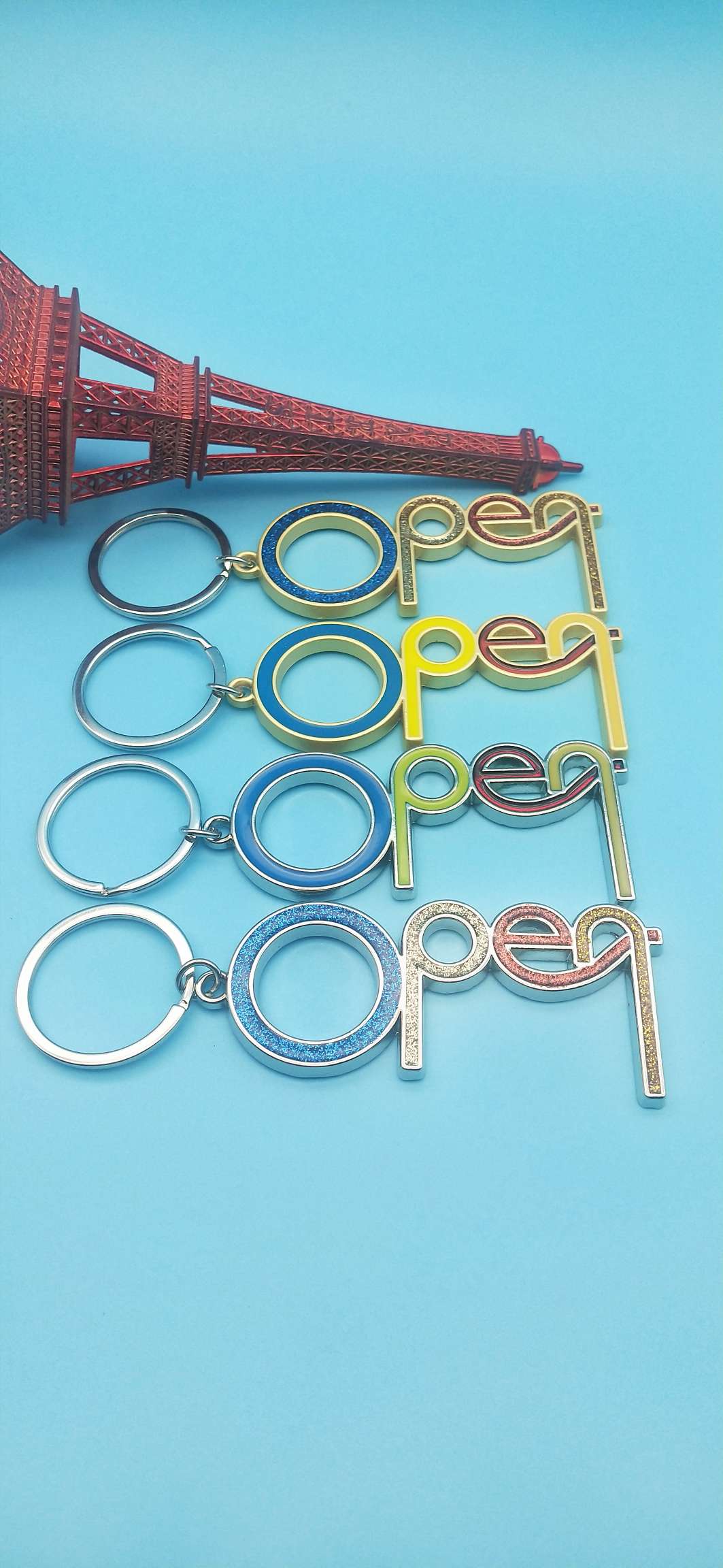 OPEN English letter keychain Item Picture