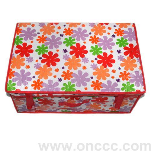 Flower design non-woven storage box