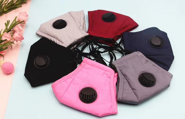 咔伊秀时尚防尘透气口罩薄款呼吸阀棉布pm2.5口罩