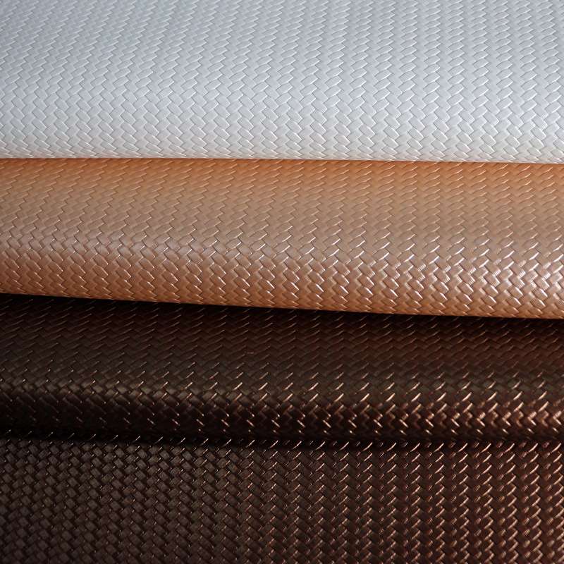 Pearlescent woven texture PU leather, straw mat texture artificial leather fabric, bags, furniture, electronic products, cosmetic boxes, packaging boxes Specification image