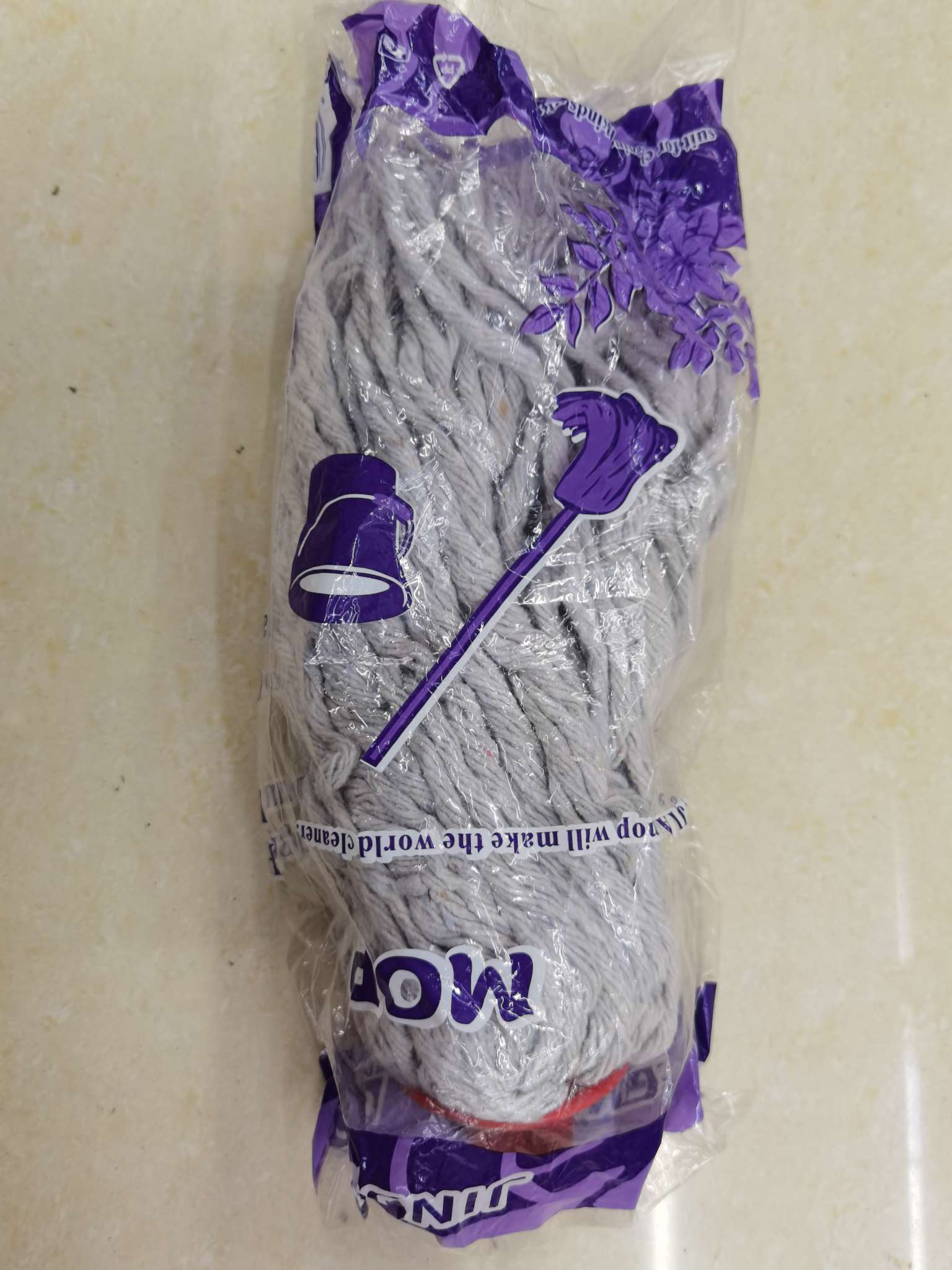 Cotton thread mop head in white yarn thumbnail