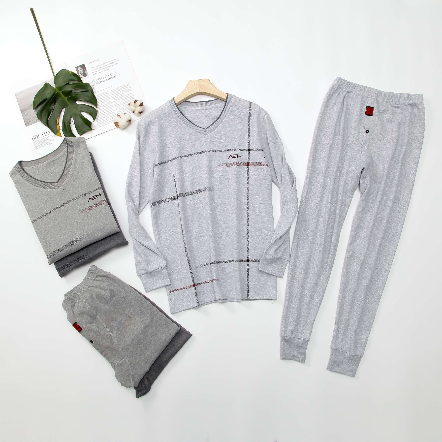 2017-5# Men's Thin Thermal Underwear Set Comfortable Breathable Long Johns