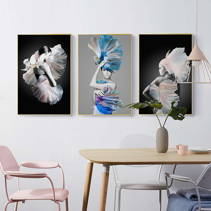 北欧风餐厅装饰画 现代简约饭厅挂画 黑白创意 北欧款厨房壁画 餐厅装饰40*60细节图