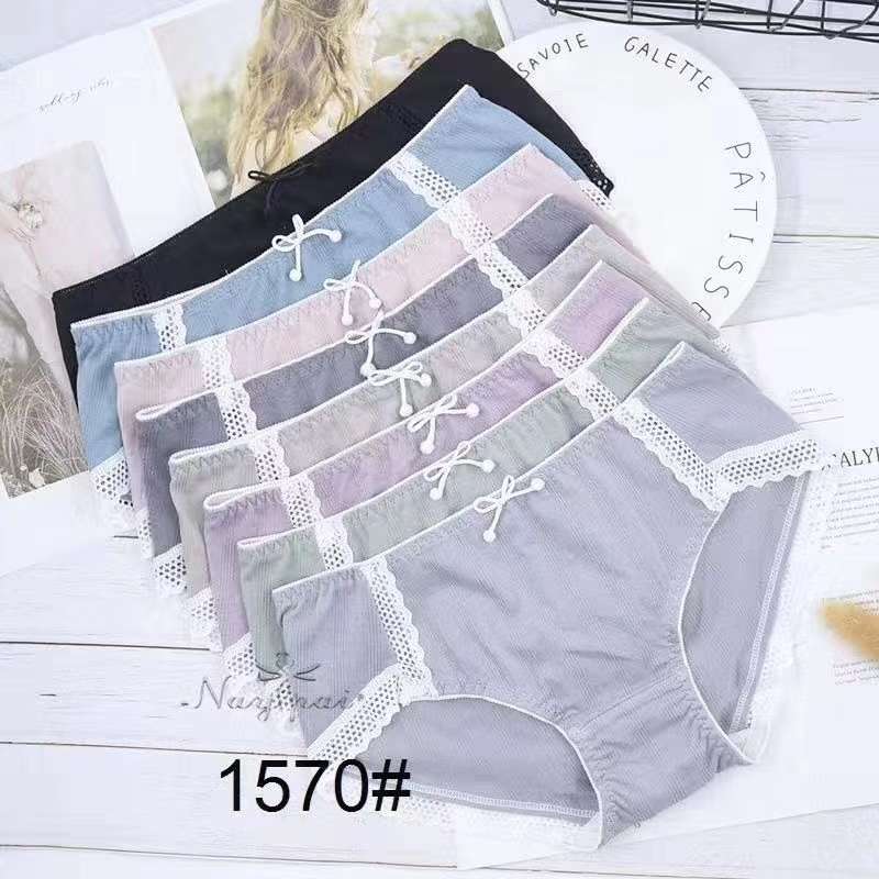 Pure Cotton Breathable Briefs High-Waisted Women's Briefs Pure Cotton Modal Water Soft Cotton Lace Ice Silk Lift Buttock Wrap Buttock Tuck Underwear Without Trace