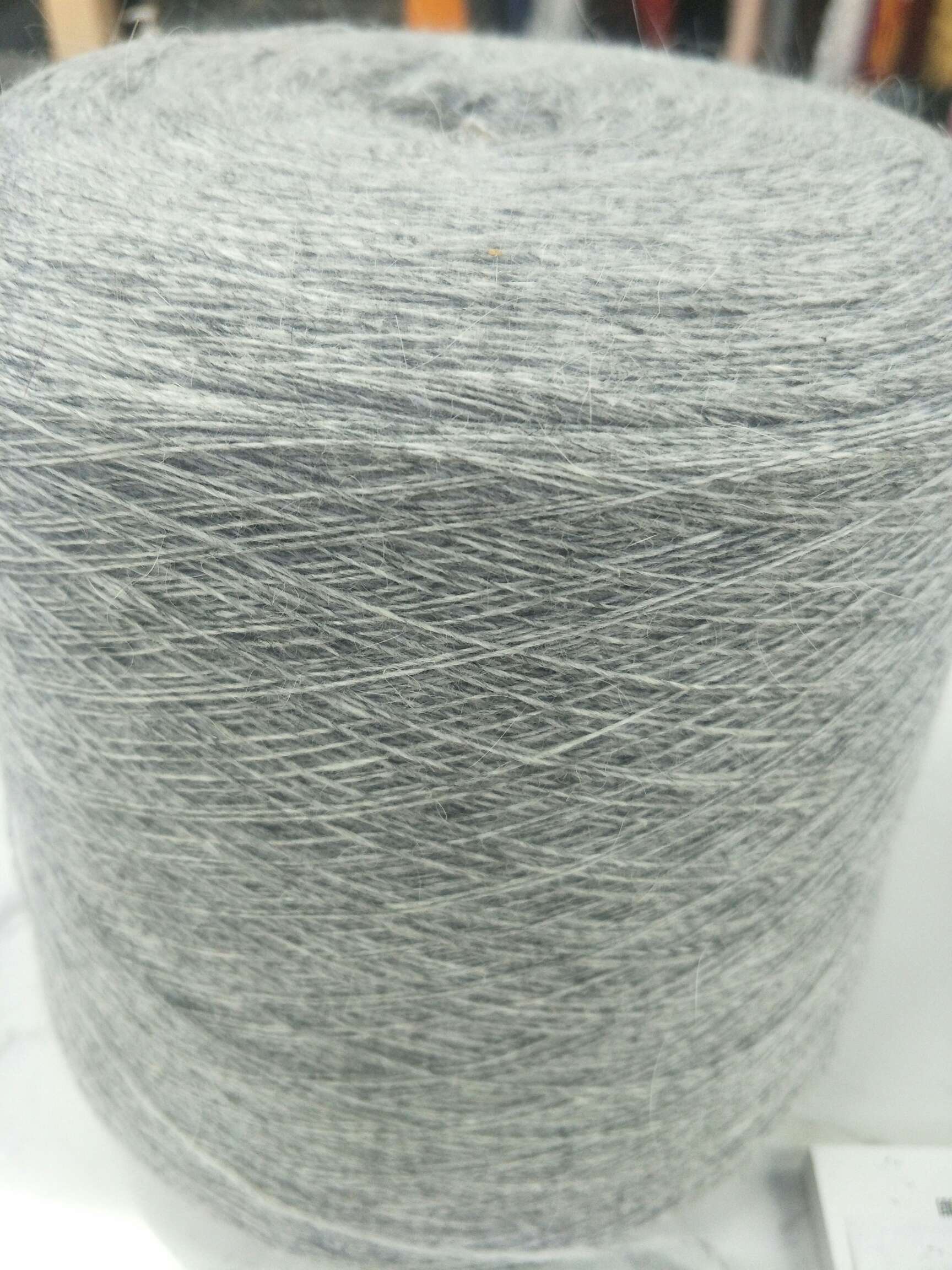 Rabbit fur yarn light grey