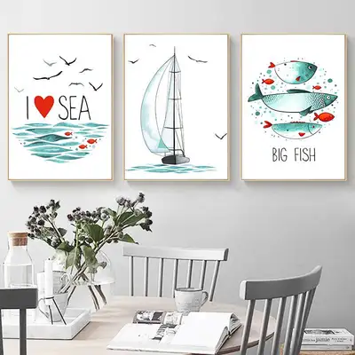 Nordic style dining room decoration painting modern simple dining room hanging painting black and white creative Nordic kitchen mural dining room decoration 40*60 thumbnail