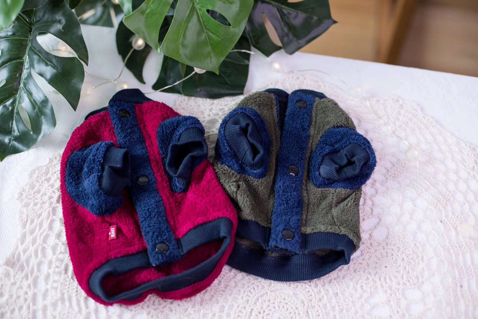 花式秋冬背心/宠物秋冬背心/花狗秋冬背心白底实物图