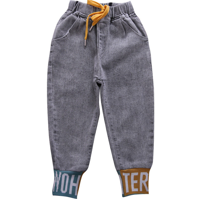 Girls' jeans, Modern lettered small feet, Korean version of spring and Autumn 2020, new relaxed and stylish casual pants for children thumbnail
