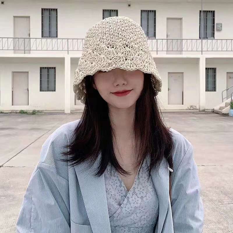 Paper Rope Lace Bucket Cap 1