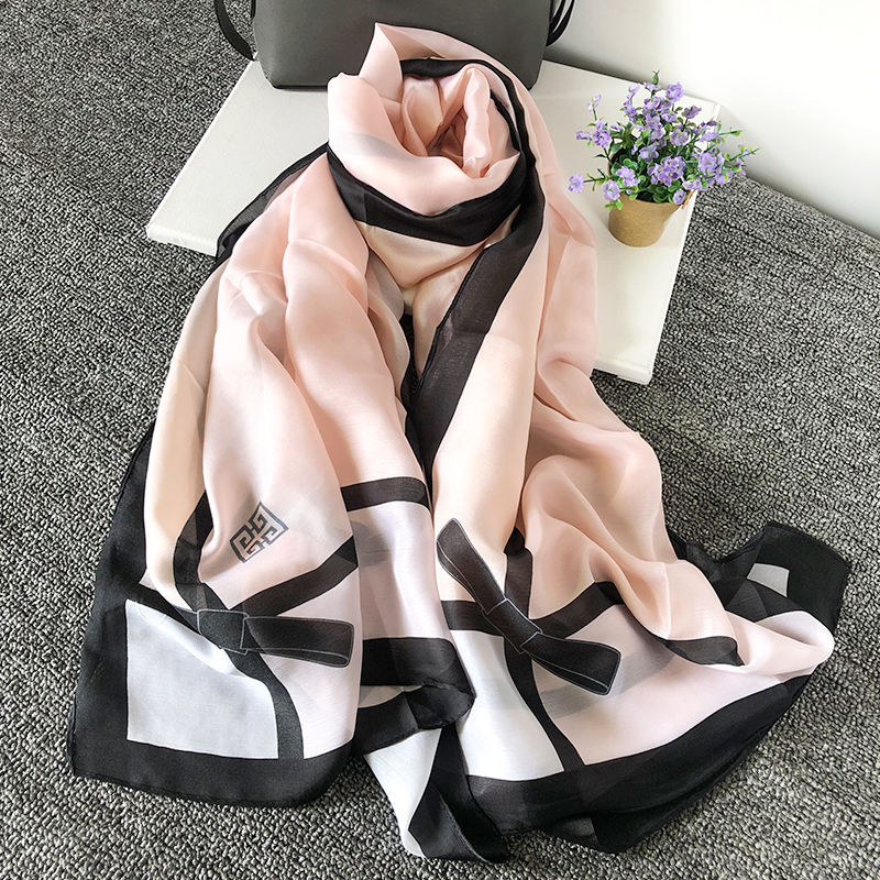 Silk Scarf Female Korean Version Long Hangzhou Silk Winter Shawl Scarf Scarf Scarf Scarf Thin Super Beach Scarf Scarf undefined