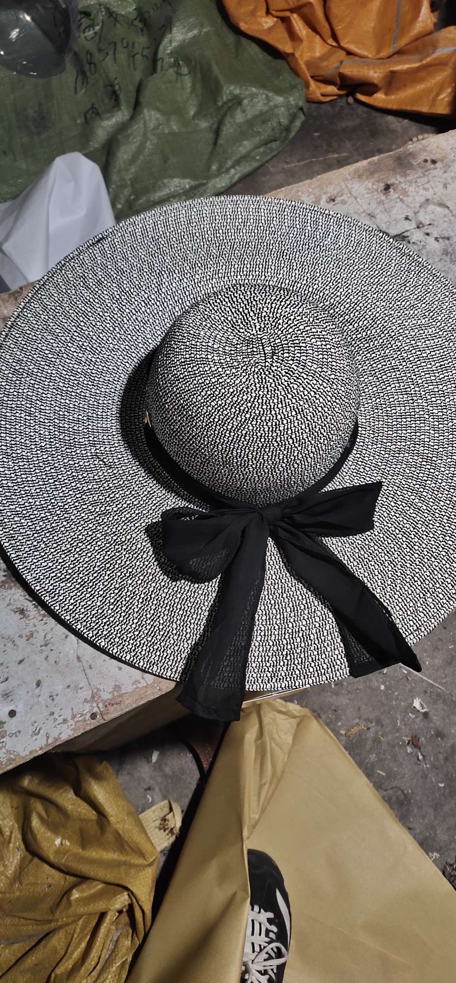 Summer large-brimmed straw hat, children's Japanese-style tied bow, star-style beach outing casual sun hat, spring and summer