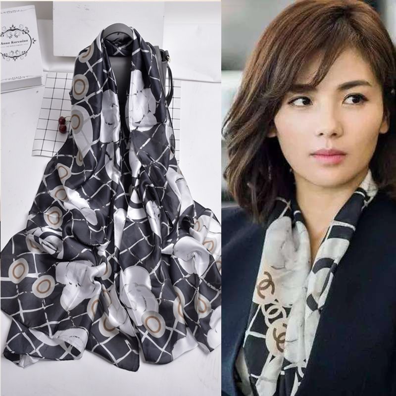 2020 New Silk Scarf Female Korean Version Long Hangzhou Silk Winter Shawl Scarf Scarf Scarf Thin Scarf