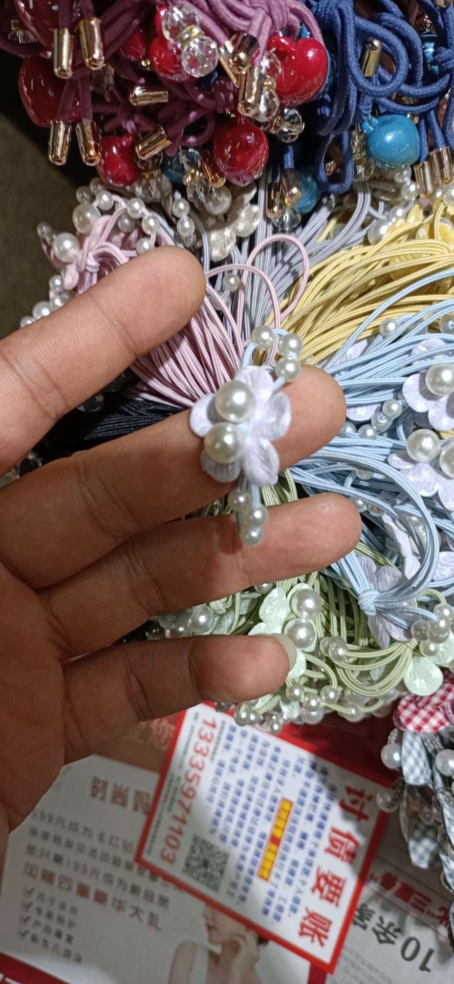 网红时尚镶钻水晶发绳日韩发饰女气质成人发圈女孩子扎头发橡皮筋1