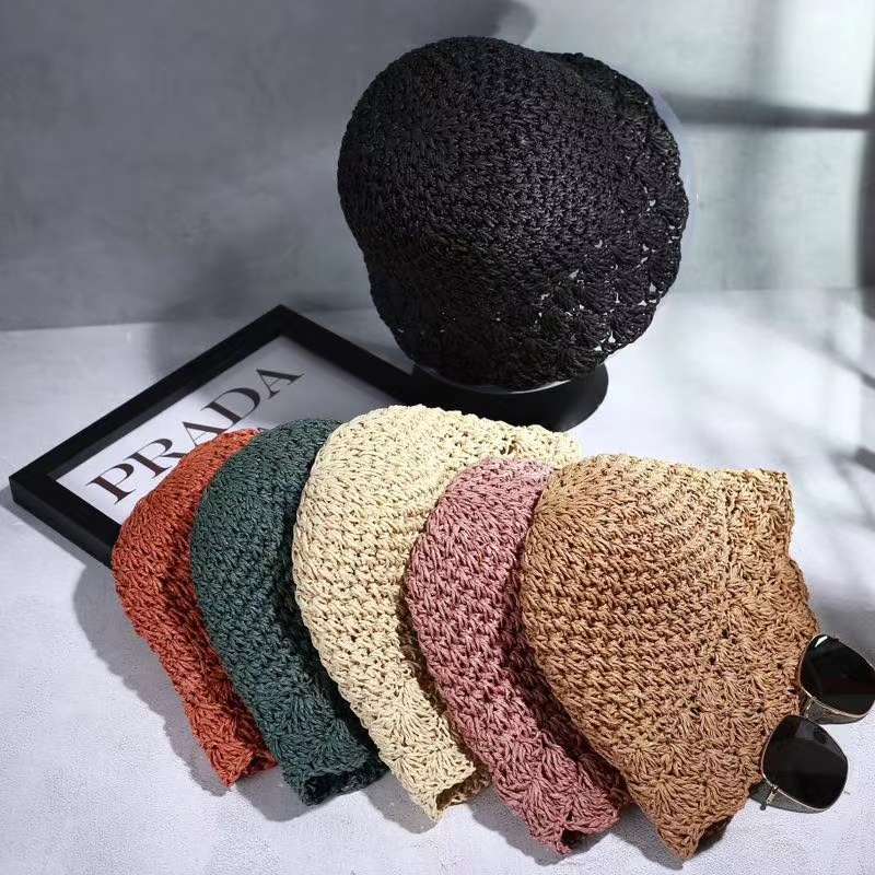 Paper Rope Lace Bucket Cap 3 full figure
