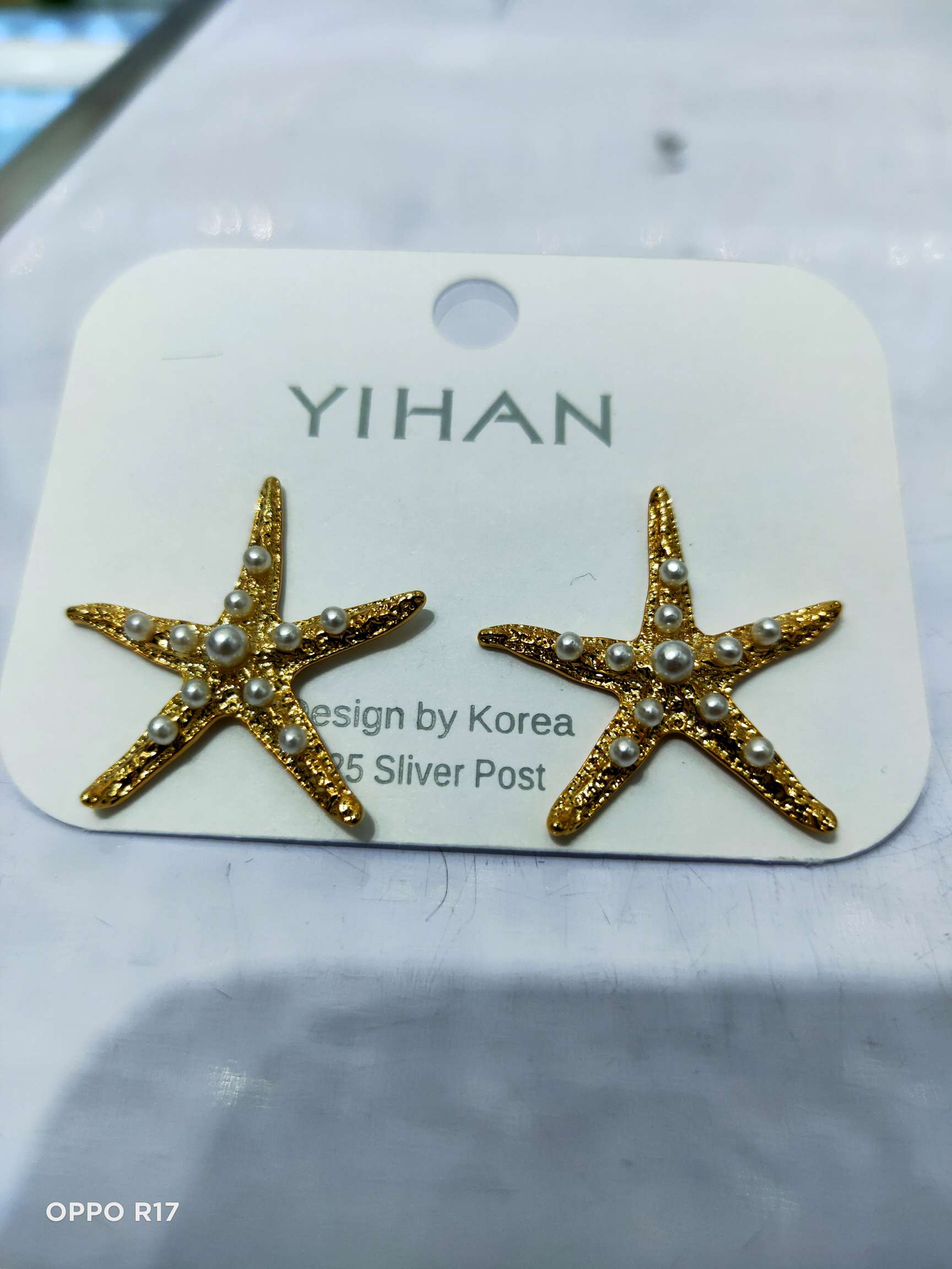 Alloy Starfish Pearl Earrings Niche Style Personality With All Fashion Products Fei Pyrene Jewelry