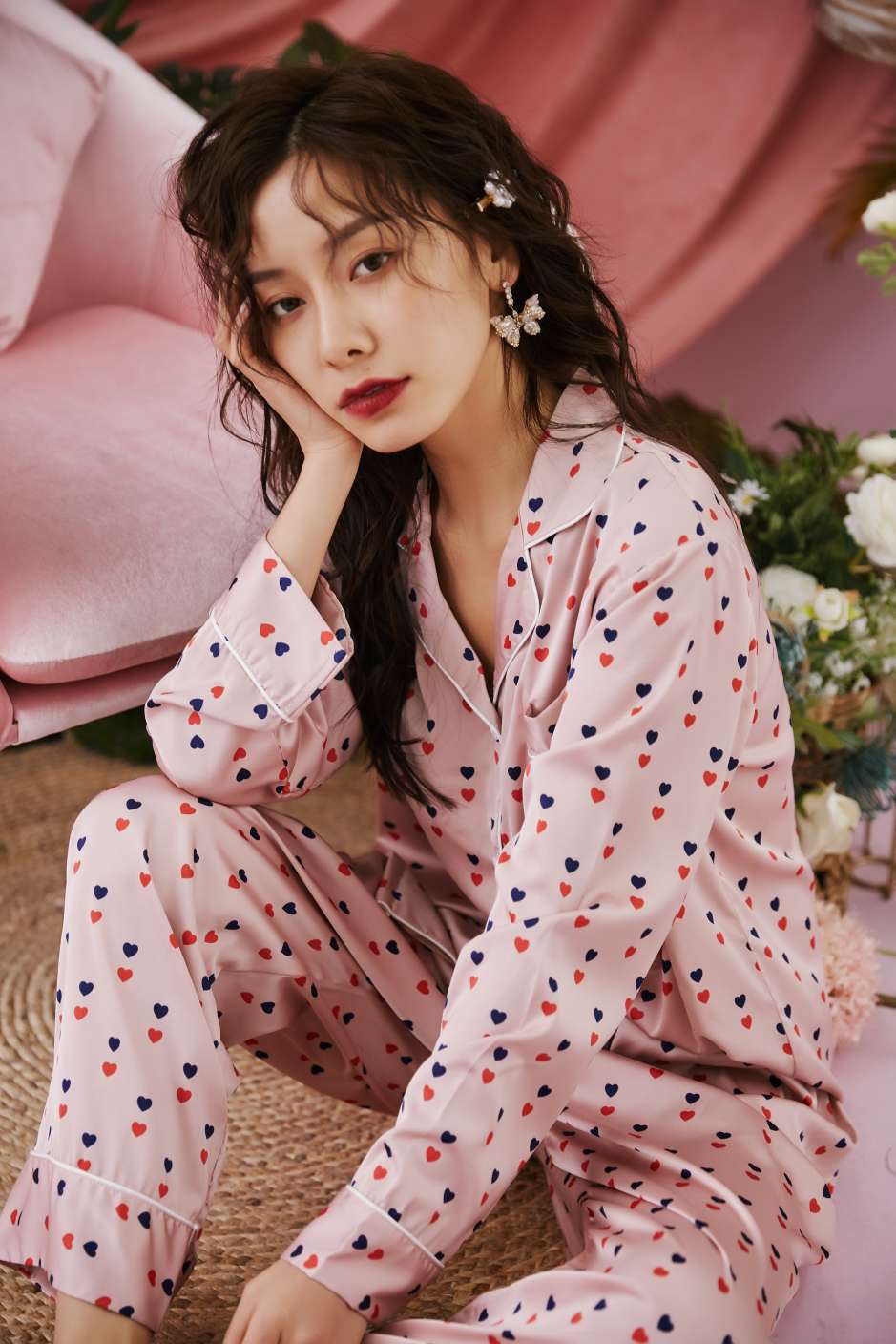 Silk Pyjamas Two Piece Set undefined