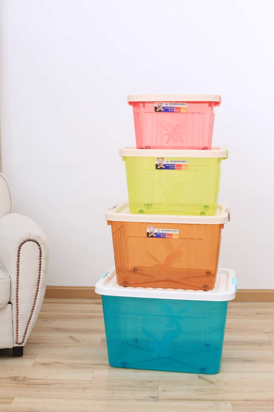 Plastic daily necessities storage box, transparent storage box, 16L Specification image