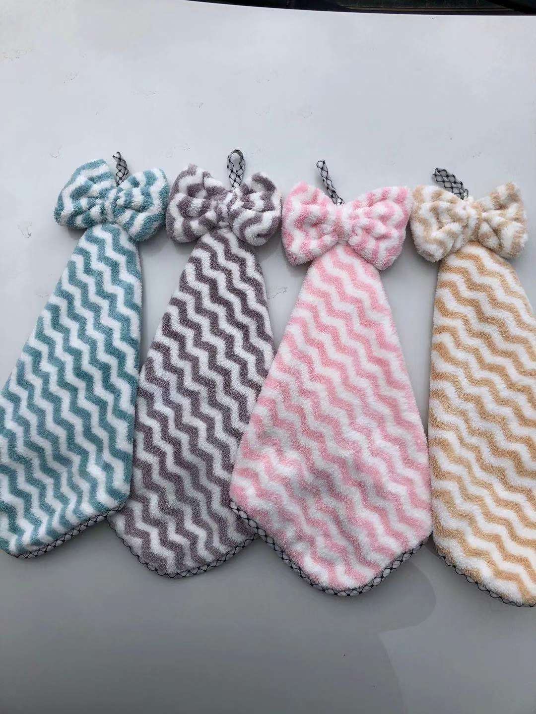 Striped Bow Hand Towel