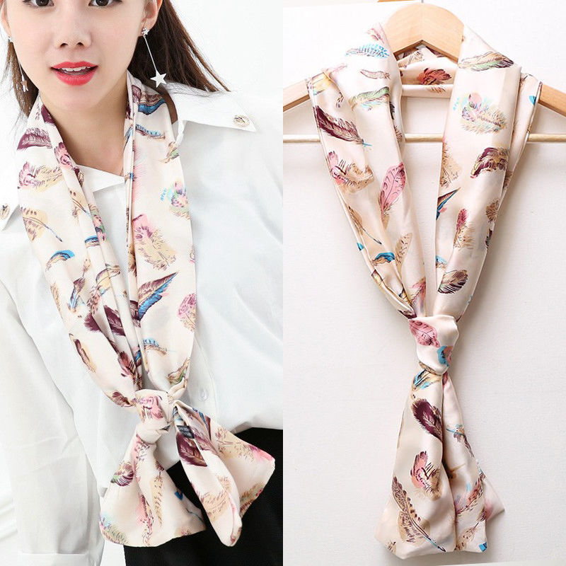 Small Silk Scarf Summer Neck Thin Sunscreen Thin Narrow Small Strip To Suit Women Korean All Decorative Scarf Scarf Scarf undefined