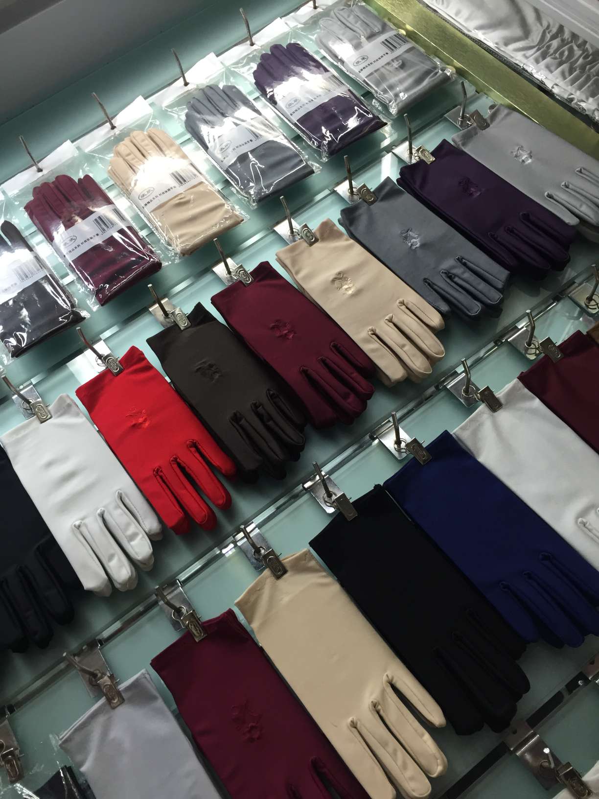Stretch spandex embroidered gloves thumbnail