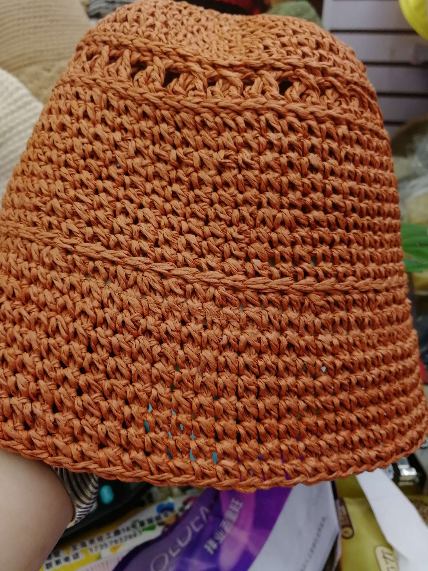 Paper Rope Diamond-Shaped Bucket Cap 5