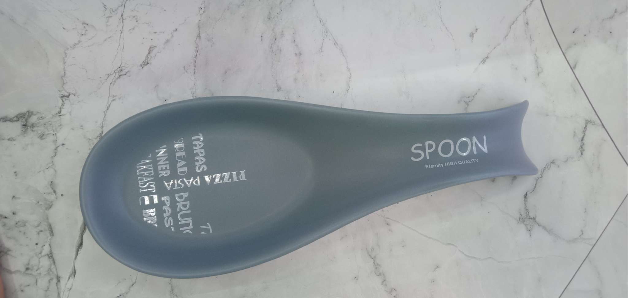 Simple Blue Gray Knife And Fork Ceramic Spoon Mat Kitchenware Spatula Mat