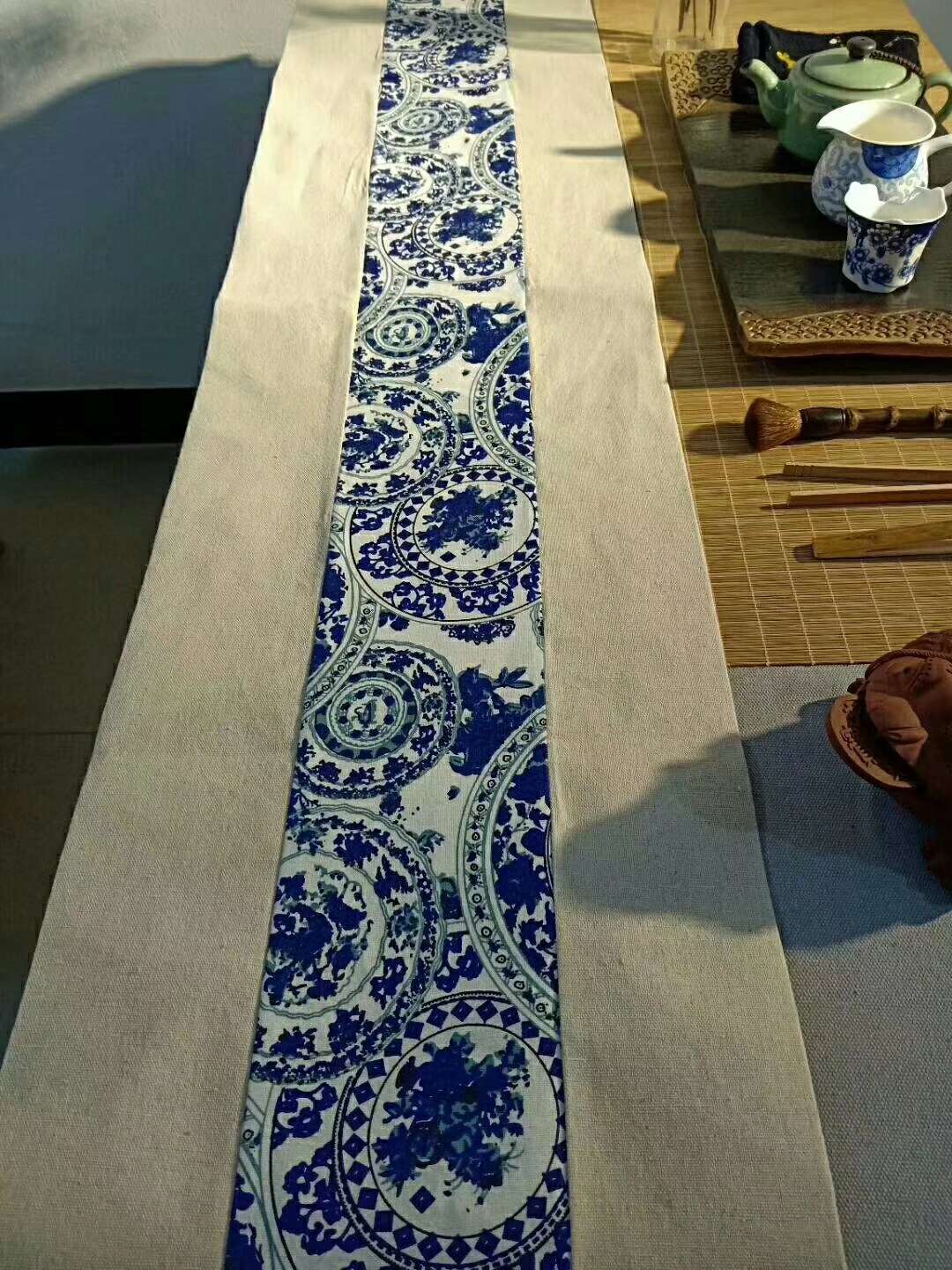 茶席新中式桌旗茶道禅意茶席茶台布艺长条桌布中国风桌巾桌旗现货