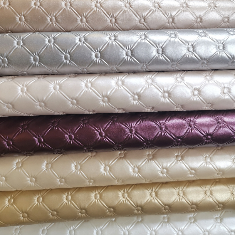 Soft leather fabric with polka dot embossed patterns, waterproof PU leather sofa, hard leather headboard decoration, background wall, artificial leather undefined