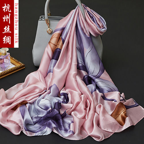 2020 New Silk Scarf Female Korean Version Long Hangzhou Silk Winter Shawl Scarf Scarf Scarf Thin Scarf undefined