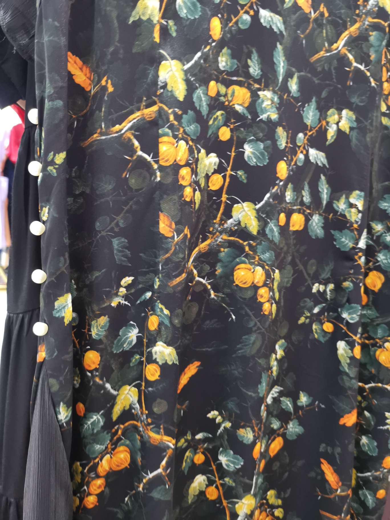 Fashionable pearl see-through long dress details Picture