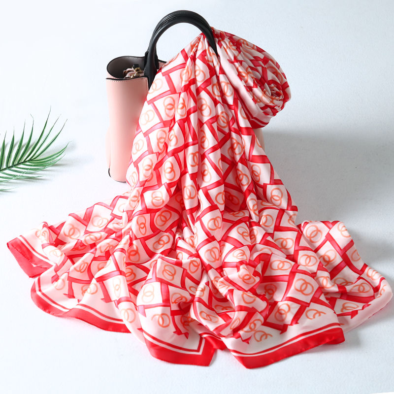 2020 New 90*180 Silk Scarf Female Korean Version Long Hangzhou Silk Winter Shawl Thin Silk Scarf undefined